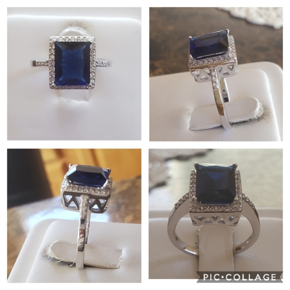 Genuine 5ct Blue Sapphire Ring Size 8 - Picture 3 of 8